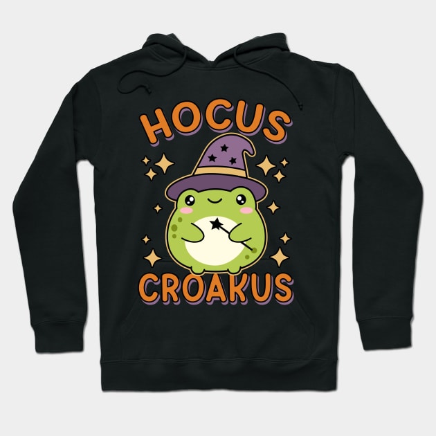 Hocus Croakus Kawaii Witch Frog Cute Halloween Hoodie by Cuteness Klub